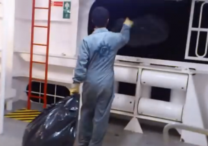 MSC crew member dumps garbage into ocean