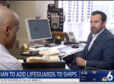 Michael Winkleman on NBC 6PM News speaking on the addition of lifeguards to cruise ships to reduce drowning incidents.