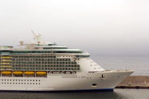 Indipendence of the Seas cruise ship docked at Civitavecchia harbor