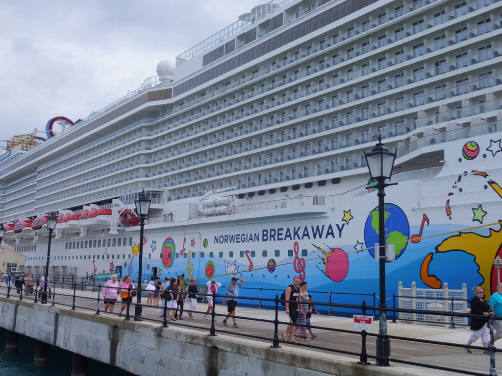 cruise ship sails into storm