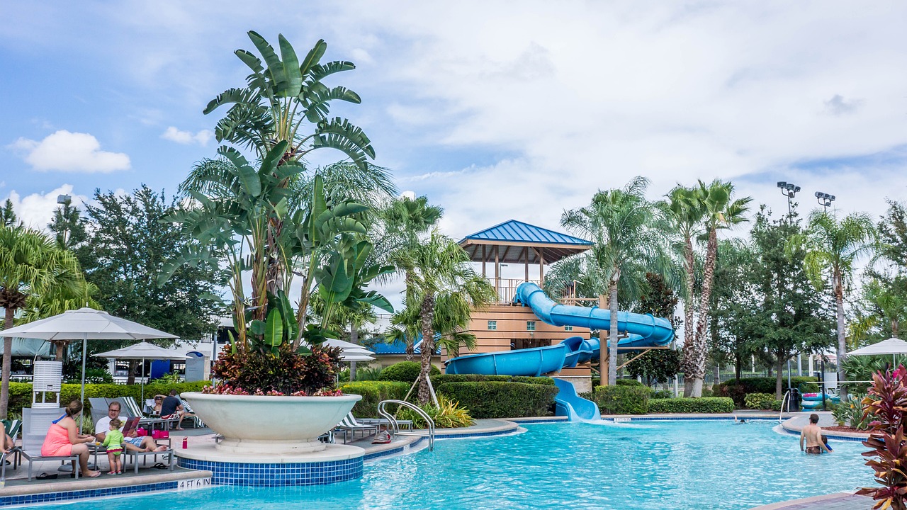 Pool in a vacation resort