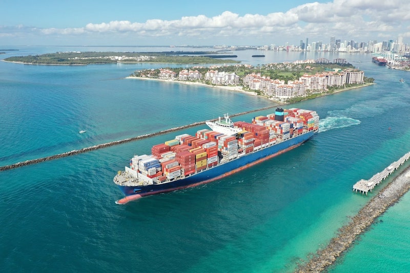 Barge Ship In Miami