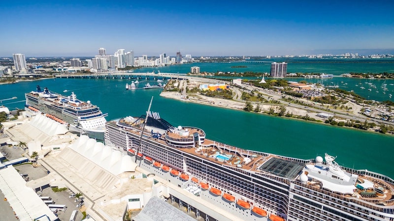 Large Cruise Ship Docked In The Port