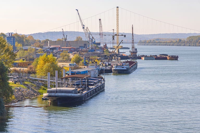 Serbia View Of A Harbour In Serbia