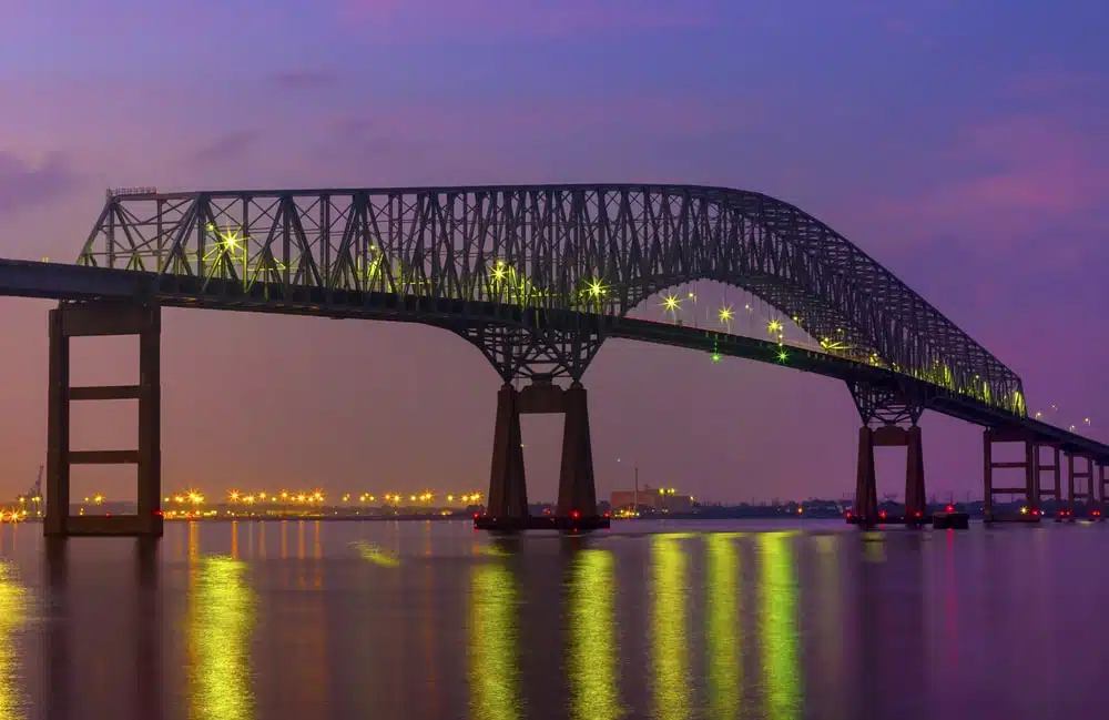 Baltimore Bridge At Night