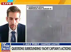 Alex Perez discute la investigación de homicidio culposo del capitán tras el hundimiento de un superyate en Fox News